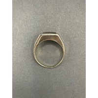 Mens 9ct Yellow Gold Brown Gemstones Ring