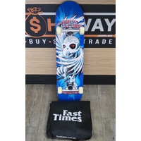 Tony Hawk Birdhouse Spiral Blue Skateboard with Carry Bag