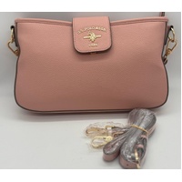 US Polo ASSN Ladies Pink Crossbody Handbag with Detachable Shoulder Strap