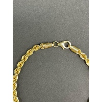 Ladies 10ct Yellow Gold Singapore Twist Link Bracelet