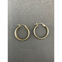 Ladies 9ct Three Tone Gold Round Hoop Earrings
