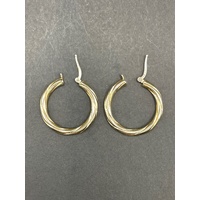 Ladies 9ct Yellow Gold Round Hoop Earrings