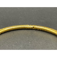 Ladies 22ct Yellow Gold Pattern Round Bangle