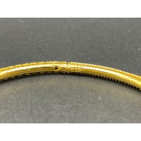 Ladies 22ct Yellow Gold Pattern Round Bangle