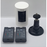 Ring Stick Up Cam 3 Battery Powered Security Camera White with 2 x Batteries