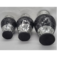 Mirror Tile Mosaic Vases 3 Piece Set 32cm 26cm 22cm