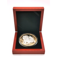2022 Niue 5oz Silver Gold Plated Apex Predators Komodo Dragon vs Tiger Coin