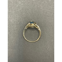 Ladies 9ct Yellow Gold Blue Gemstone Ring