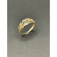 Ladies 9ct Yellow Gold Leaf & Vine Pattern Ring