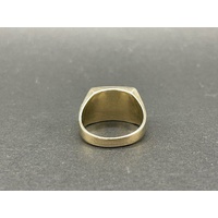 Mens 9ct Yellow Gold Diamond Ring