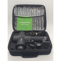 TEQ Rechargeable Massage Gun Black with Attachments and Carry Case