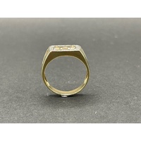 Mens 9ct Yellow Gold Diamond ''DAD' Ring