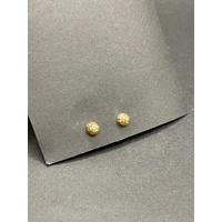 Ladies 18ct Yellow Gold Half Circle Stud Earrings