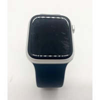 Apple Watch Series 9 45mm GPS Silver Aluminum Case with Storm Blue Sport Band