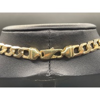 Mens 9ct Yellow Gold Curb Link Necklace
