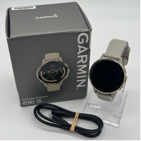 Garmin Venu 3S GPS WiFi Gold Steel Bezel French Grey Case Silicone Band Watch