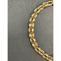 Ladies 9ct Yellow Gold Oval Bubble Belcher Link Bracelet