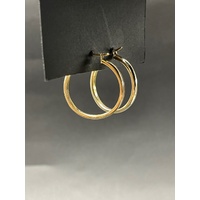 Ladies 9ct Yellow Gold Round Hoop Earrings