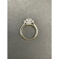 Ladies 18ct Yellow Gold Band and Diamond Ring