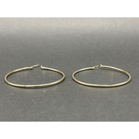 Ladies 9ct Yellow Gold Round Hoop Earrings
