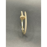 Genuine Cartier Ladies 18ct Yellow Gold Diamond Oval Bangle