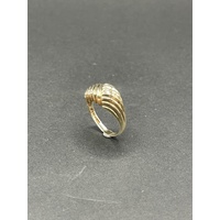 Ladies 9ct Yellow Gold Cross Over Pattern Ring
