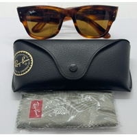 Ray-Ban Mega Wayfarer RB 0840S Sunglasses Tortoise Shell Frame Brown Lenses 51mm
