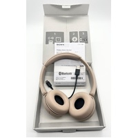 Sony WH-CH520 On-Ear Wireless Bluetooth Headphones Beige with Cable