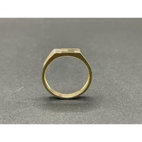 Mens 9ct Yellow Gold Signet Diamond Ring