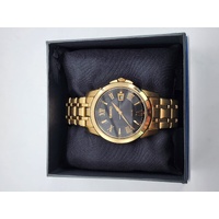 Seiko V157-0BF0 Date Display Gold Tone Stainless Steel 10Bar Solar Mens Watch