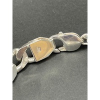 Mens 925 Sterling Silver ID Curb Link Bracelet