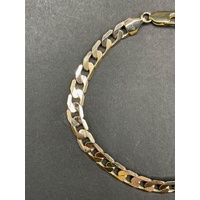Mens 10ct Yellow Gold Curb Link Bracelet