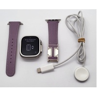 Apple Watch Ultra 2 49mm Cellular Smartwatch Titanium Case Premium Leather Band