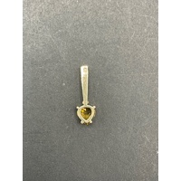 Ladies 9ct Yellow Gold Orange Gemstone Pendant