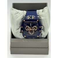Guess GW0203G7 Mens Blue Multi Function Analog Display Silicone Watch