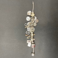 Ladies 925 Sterling Silver Snake Link Charm Bracelet