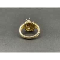 Mens 18ct Yellow Gold Horse Cubic Zirconia Ring