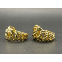 Ladies 18ct Yellow Gold Fancy Hoop Earrings