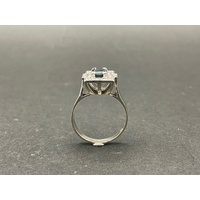 Ladies 18ct White Gold Diamond and Sapphire Ring