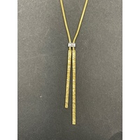 Ladies 18ct Yellow Gold Snake Link Droplet Necklace