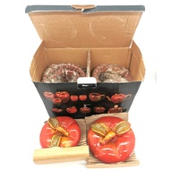 Apple Décor Collection S/3 Canister Set 3 Piece Ceramic Storage Jars