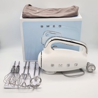 SMEG Electric Hand Mixer White with 6 Attachments Retro 50s Style