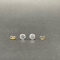 Unisex 9ct Yellow Gold Cubic Zirconia Stud Earrings
