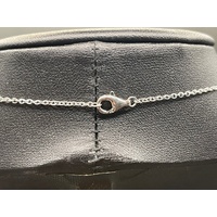 Ladies 925 Sterling Silver Belcher Link CZ Droplet Necklace