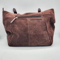 Evity Suede Leather Tote Handbag Classic Brown