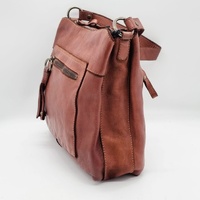 Evity Genuine Leather Shoulder Bag Crossbody Purse Reddish Brown with Dust Bag