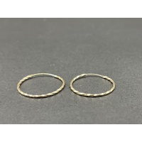 Ladies 9ct Yellow Gold Round Hoop Earrings