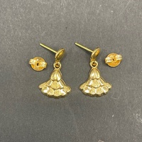 Ladies 18ct Yellow Gold Fan Dangle Earrings