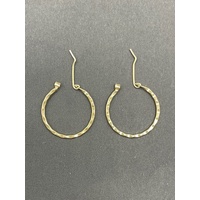 Ladies 9ct Yellow Gold Round Hoop Earrings