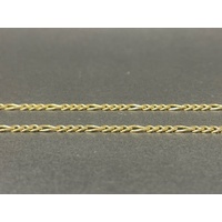 Ladies 9ct Yellow Gold Figaro Link Chain & Bar Pendant